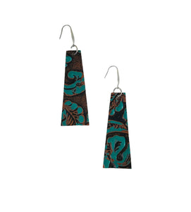 Embossed Leather Bar Earrings - E19-030