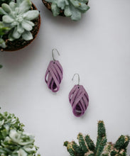 Load image into Gallery viewer, Lilac Genuine Leather Earrings - E19-077