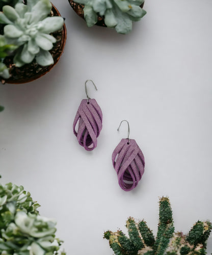 Lilac Genuine Leather Earrings - E19-077