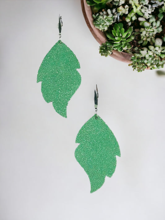 Irish Mint Leather Earrings - E19-1002