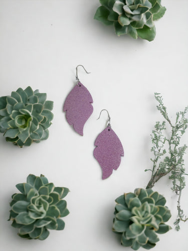 Lilac Blooms Dazzle Leather Earrings - E19-1011