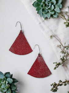 Crimson Dazzle Leather Earrings - E19-1037