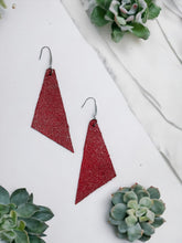 Load image into Gallery viewer, Crimson Dazzle Leather Earrings - E19-1048