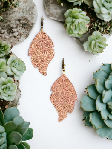 Rose Gold Leather Earrings - E19-1094