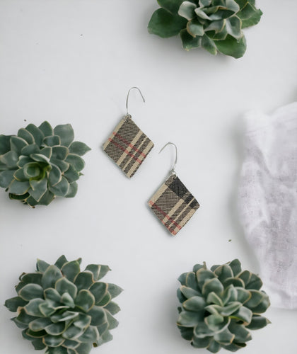 Preppy Plaid Leather Earrings - E19-1179