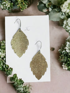 Platinum Crackle Leather Earrings - E19-1182