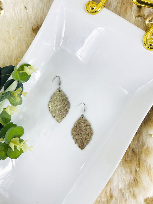 Platinum Crackle Leather Earrings - E19-1182