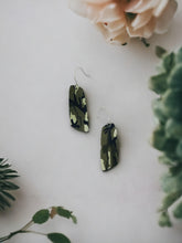 Load image into Gallery viewer, Green Camo Leather Earrings - E19-1196