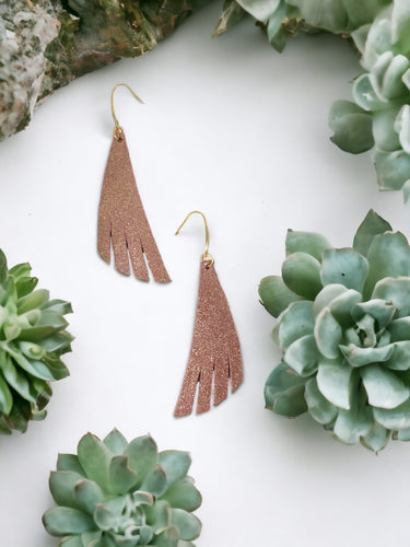 Rose Gold Leather Earrings - E19-1213