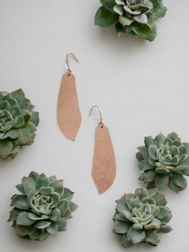 Rose Gold Leather Earrings - E19-1223