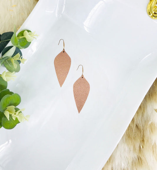 Rose Gold Leather Earrings - E19-1231