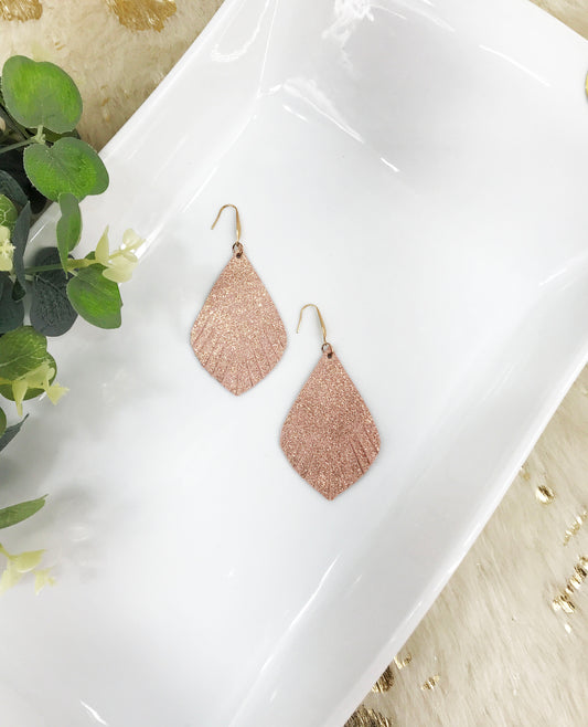 Rose Gold Leather Earrings - E19-1234