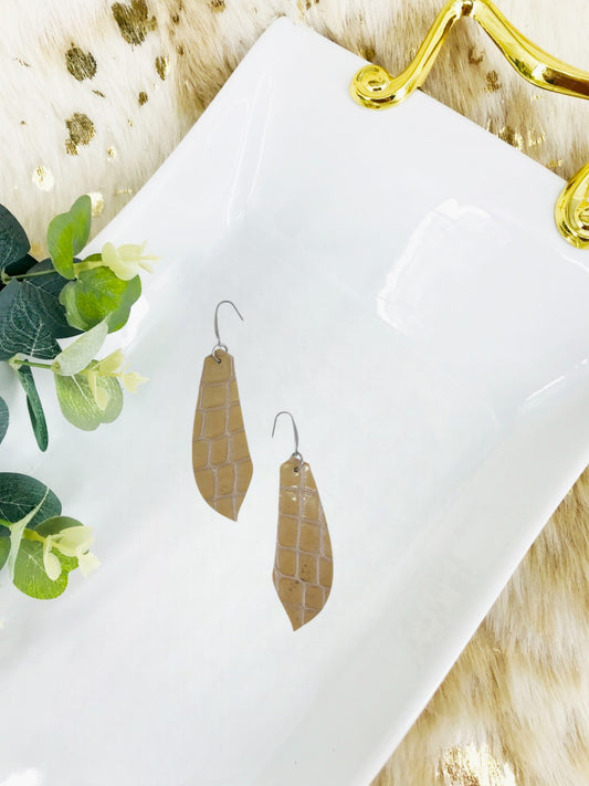 Moc Crock Embossed Leather Earrings - E19-1264