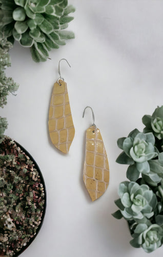 Moc Crock Embossed Leather Earrings - E19-1264