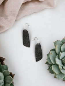 Distressed Gray Leather Earrings - E19-1269