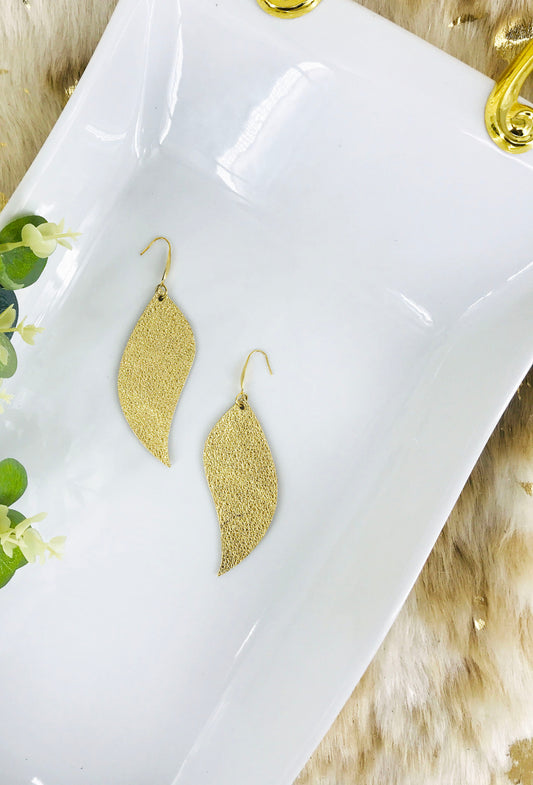 Gold Leather Earrings - E19-1275