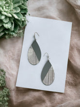 Load image into Gallery viewer, Genuine Gray Leather Earrings - E19-130