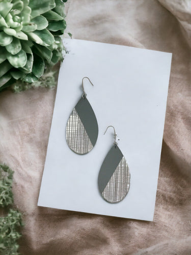 Genuine Gray Leather Earrings - E19-130