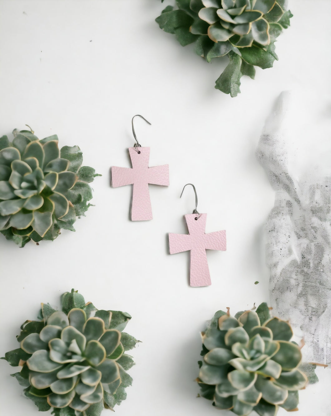 Baby Pink Genuine Leather Earrings - E19-1310