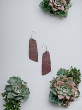 Load image into Gallery viewer, Dark Raspberry Dazzle Leather Earrings - E19-1335