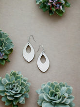 Load image into Gallery viewer, Metallic Silver Genuine Leather Earrings - E19-1358