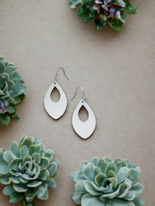 Metallic Silver Genuine Leather Earrings - E19-1358