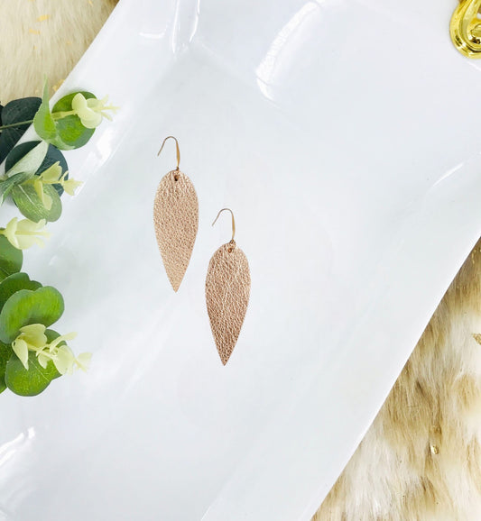 Rose Gold Leather Earrings - E19-1362