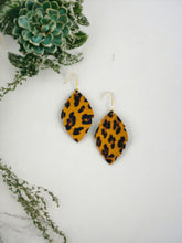 Load image into Gallery viewer, Tigers Eye Cheetah Print Leather Earrings - E19-1417