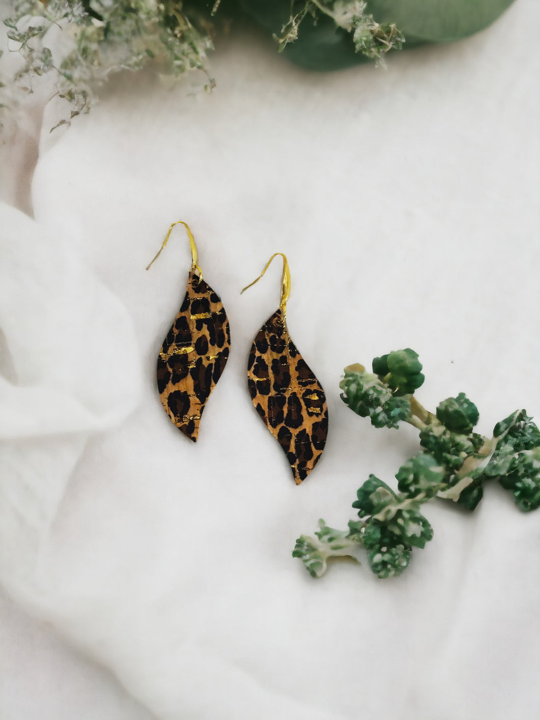 Baby Cheetah Genuine Cork Leather Earrings - E19-1448