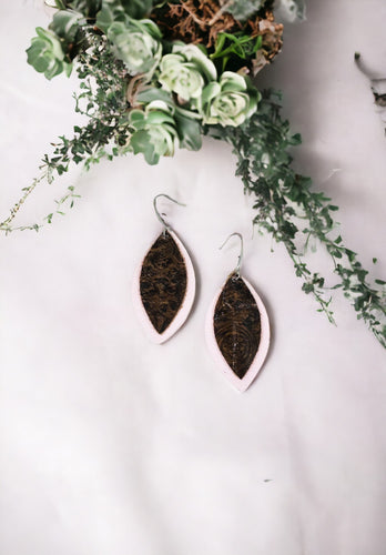 Layered Genuine Leather Earrings - E19-1458