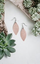 Load image into Gallery viewer, Rose Gold Weave Pattern Leather Earrings - E19-1469