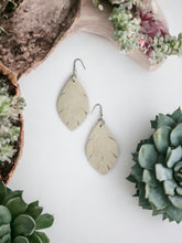 Load image into Gallery viewer, Beige Metallic Camo Leather Earrings - E19-1475