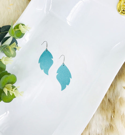 Blue Green Soft Leather Earrings - E19-1492