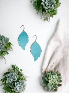 Blue Green Soft Leather Earrings - E19-1492