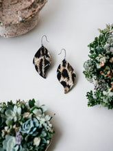 Load image into Gallery viewer, Hair On Snow White Leopard Leather Earrings - E19-1511