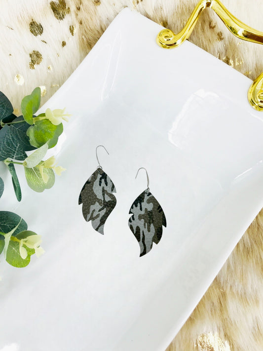 Genuine Mini Camo Leather Earrings - E19-1526