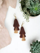 Load image into Gallery viewer, Brown Ombre Tassel Earrings - E19-153