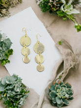 Load image into Gallery viewer, Golden Metallic Glitter Leather Earrings - E19-1588