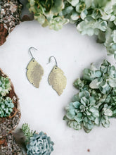 Load image into Gallery viewer, Golden Metallic Leather Earrings - E19-1596
