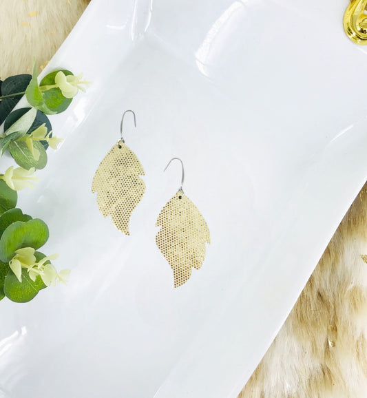 Golden Metallic Leather Earrings - E19-1598