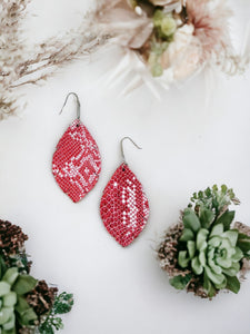 Metallic Red Snake Leather Earrings - E19-1628