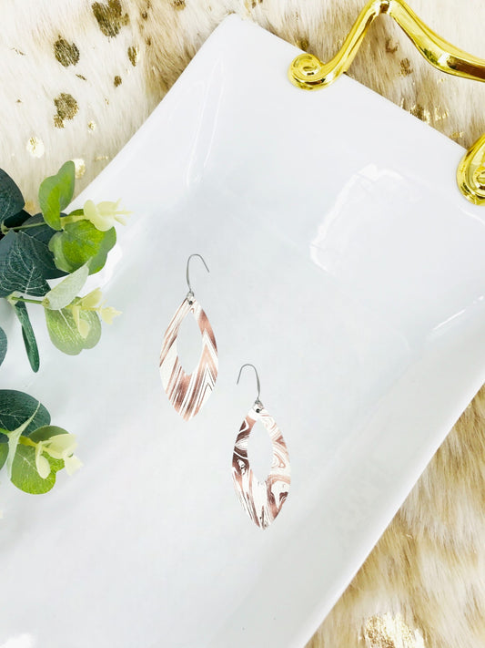 Marbled White Leather Earrings - E19-1673