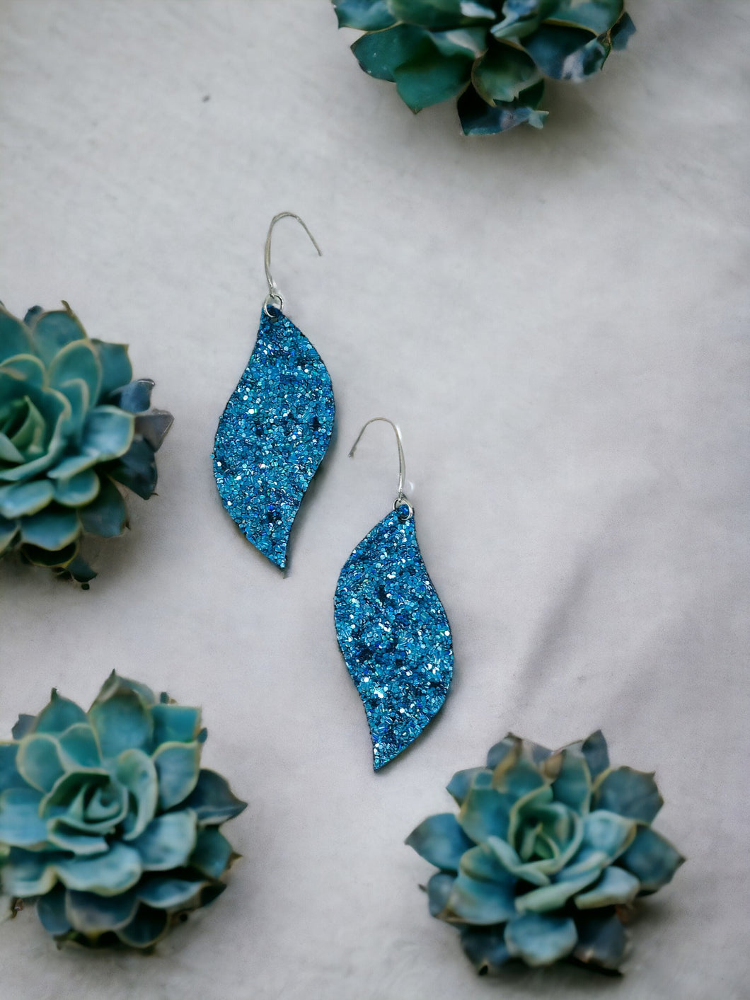 Iceberg Blue Chunky Glitter Earrings - E19-1695