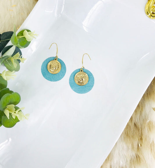 Blue Green Soft Leather Earrings - E19-1750