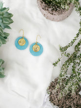 Load image into Gallery viewer, Blue Green Soft Leather Earrings - E19-1750