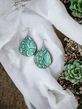 Load image into Gallery viewer, Turquoise Genuine Leather Earrings - E19-1764