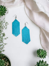 Load image into Gallery viewer, Minty Turquoise Leather Earrings - E19-1776