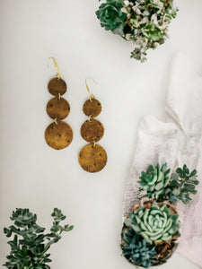 Rustic Pecan Leather Earrings - E19-1786