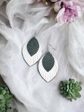 Load image into Gallery viewer, White Leather and Snake Skin Leather Earrings - E19-1796