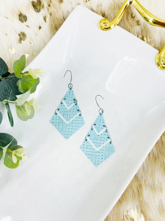 Basket Weave Embossed Leather Earrings - E19-1826